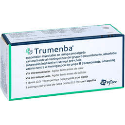 Abbildung: Trumenba 0,5 ml Injektionssuspen.in einer Fertigspritze 1 St, Injektionssuspension PZN 17824768
