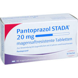 Abbildung: Pantoprazol STADA 20 mg magensaftresistent Tabletten 90 St, Tabletten magensaftresistent PZN 17827620