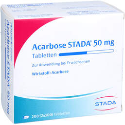Abbildung: Acarbose STADA 50 mg Tabletten 200 St, Tabletten PZN 17827689
