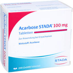 Abbildung: Acarbose STADA 100 mg Tabletten 200 St, Tabletten PZN 17827695