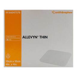 Abbildung: Allevyn Thin 10x10 cm dünne Wundauflage 5 St, Verband PZN 17831159