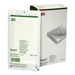 Abbildung: Gazin Mullkomp.10x20 cm steril 8fach 25X2 St, Kompressen PZN 17831900