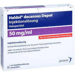Abbildung: Haldol decanoas Depot 50 mg / ml Injektionslösung i.e.Ampulle 5X1 ml, Injektionslösung PZN 17839379
