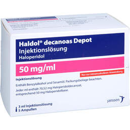 Abbildung: Haldol decanoas Depot 50 mg / ml Injektionslösung i.e.Ampulle 5X3 ml, Injektionslösung PZN 17839385