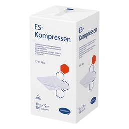 Abbildung: ES-Kompressen unsteril 10x10 cm 16fach 100 St, Kompressen PZN 17839646