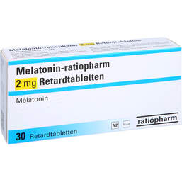 Abbildung: Melatonin-Ratiopharm 2 mg Retardtabletten 30 St, Retard-Tabletten PZN 17841100