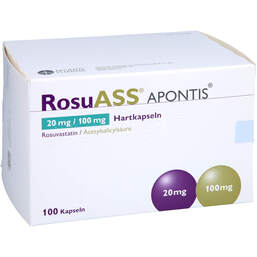 Abbildung: Rosuass Apontis 20 mg / 100 mg Hartkapseln 100 St, Hartkapseln PZN 17841583
