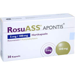 Abbildung: Rosuass Apontis 5 mg / 100 mg Hartkapseln 30 St, Hartkapseln PZN 17841637