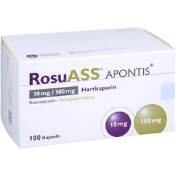 Abbildung: Rosuass Apontis 10 mg / 100 mg Hartkapseln 100 St, Hartkapseln PZN 17841643