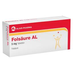 Abbildung: Folsäure AL 5 mg Tabletten 20 St, Tabletten PZN 17844713
