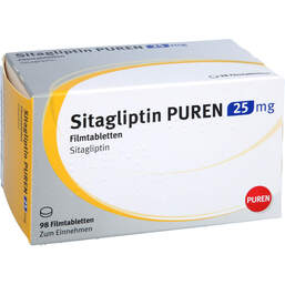 Abbildung: Sitagliptin Puren 25 mg Filmtabletten 98 St, Filmtabletten PZN 17844860