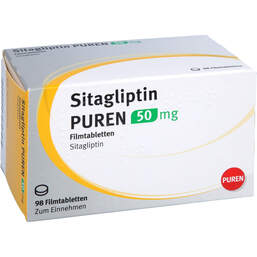 Abbildung: Sitagliptin Puren 50 mg Filmtabletten 98 St, Filmtabletten PZN 17844908