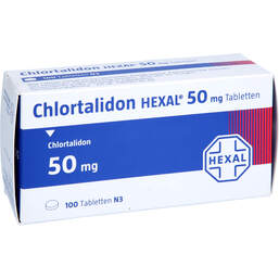 Abbildung: Chlortalidon Hexal 50 mg Tabletten 100 St, Tabletten PZN 17848088