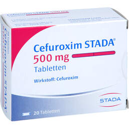 Abbildung: Cefuroxim STADA 500 mg Tabletten 20 St, Tabletten PZN 17848757