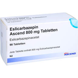 Abbildung: Eslicarbazepin Ascend 800 mg Tabletten 90 St, Tabletten PZN 17849254