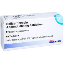 Abbildung: Eslicarbazepin Ascend 200 mg Tabletten 60 St, Tabletten PZN 17849277