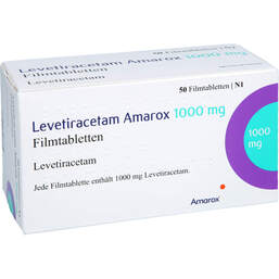 Abbildung: Levetiracetam Amarox 1000 mg Filmtabletten 50 St, Filmtabletten PZN 17852581