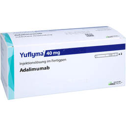 Abbildung: Yuflyma 40 mg / 0,4 ml Injektionslösung im Fertigpen 2 St, Injektionslösung PZN 17856113