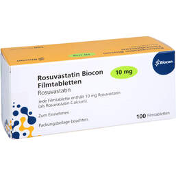 Abbildung: Rosuvastatin Biocon 10 mg Filmtabletten 100 St, Filmtabletten PZN 17857667