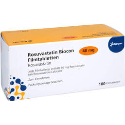 Abbildung: Rosuvastatin Biocon 40 mg Filmtabletten 100 St, Filmtabletten PZN 17857756