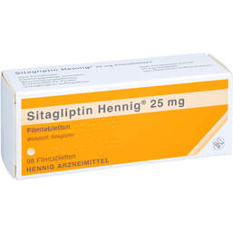 Abbildung: Sitagliptin Hennig 25 mg Filmtabletten 98 St, Filmtabletten PZN 17858419
