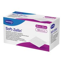 Abbildung: Soft-Zellin Alkoholtupfer 30x60 mm 100 St, Tupfer PZN 17862125