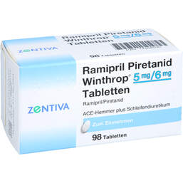 Abbildung: Ramipril Piretanid Winthrop 5 mg / 6 mg Tabletten 98 St, Tabletten PZN 17868530