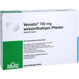 Abbildung: Versatis 700 mg wirkstoffhaltiges Pflaster 20 St, Pflaster PZN 17870001