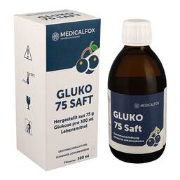 Abbildung: Gluko 75 Saft schwarze Johannisbeere 300 ml, Saft PZN 17870194