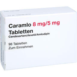 Abbildung: Caramlo 8 mg / 5 mg Tabletten 98 St, Tabletten PZN 17871696