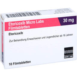 Abbildung: Etoricoxib Micro Labs 30 mg Filmtabletten 10 St, Filmtabletten PZN 17872595