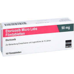 Abbildung: Etoricoxib Micro Labs 90 mg Filmtabletten 10 St, Filmtabletten PZN 17872649