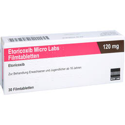 Abbildung: Etoricoxib Micro Labs 120 mg Filmtabletten 30 St, Filmtabletten PZN 17872661