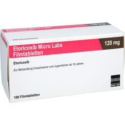 Abbildung: Etoricoxib Micro Labs 120 mg Filmtabletten 100 St, Filmtabletten PZN 17872684