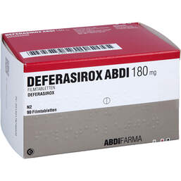 Abbildung: Deferasirox Abdi 180 mg Filmtabletten 90 St, Filmtabletten PZN 17874602
