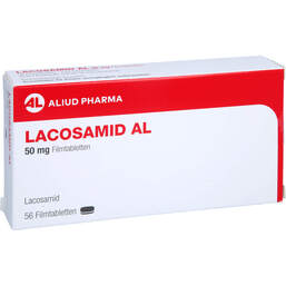 Abbildung: Lacosamid AL 50 mg Filmtabletten 56 St, Filmtabletten PZN 17876920