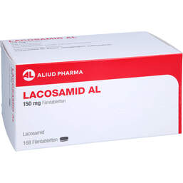 Abbildung: Lacosamid AL 150 mg Filmtabletten 168 St, Filmtabletten PZN 17877026