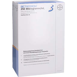 Abbildung: Betaferon 250 µg / ml 3 Monatsp.P.und LM z.H.einer Injektionslösung 3X15 St, Pulver u. Lösungsmittel zur Herstellung einer Injektionslsg. PZN 17877345
