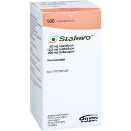 Abbildung: Stalevo 50 mg / 12,5 mg / 200 mg Filmtabletten 100 St, Filmtabletten PZN 17877463