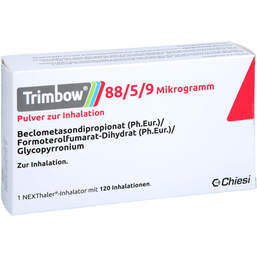 Abbildung: Trimbow 88 / 5 / 9 µg 120ED Pulver zur Inhalation Nexthaler 1 St, Inhalationspulver PZN 17877486