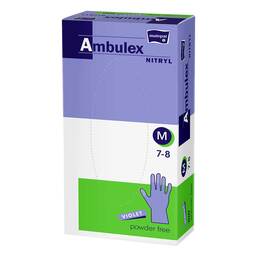 Abbildung: Ambulex Nitryl Untersuchungshandschuhe unsteril ungepudert M violett 100 St, Handschuhe PZN 17879137
