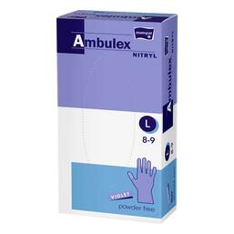Abbildung: Ambulex Nitryl Untersuchungshandschuhe unsteril ungepudert L violett 100 St, Handschuhe PZN 17879166 