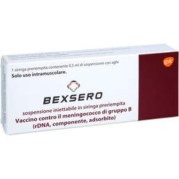 Abbildung: Bexsero Injektionssuspension in einer Fertigspritze 1X0.5 ml, Injektionssuspension PZN 17882748