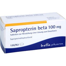 Abbildung: Sapropterin beta 100 mg Tabletten zur Herstellung einer Lösung zum Einnehmen  120 St, Tablette zur Herstellung einer Lösung zum Einnehmen PZN 17884948