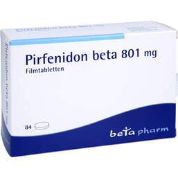 Abbildung: Pirfenidon beta 801 mg Filmtabletten 84 St, Filmtabletten PZN 17884977