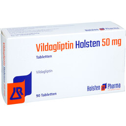 Abbildung: Vildagliptin Holsten 50 mg Tabletten 90 St, Tabletten PZN 17887645