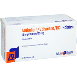 Abbildung: Amlodipin / Valsartan / HCT Holsten 10 / 160 / 25mg Fta 98 St, Filmtabletten PZN 17887935
