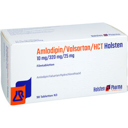 Abbildung: Amlodipin / Valsartan / HCT Holsten 10 / 320 / 25mg Fta 98 St, Filmtabletten PZN 17887958