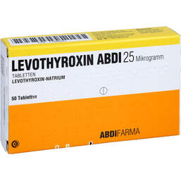 Abbildung: Levothyroxin Abdi 25 Mikrogramm Tabletten 50 St, Tabletten PZN 17888461