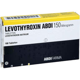 Abbildung: Levothyroxin Abdi 150 Mikrogramm Tabletten 100 St, Tabletten PZN 17888596